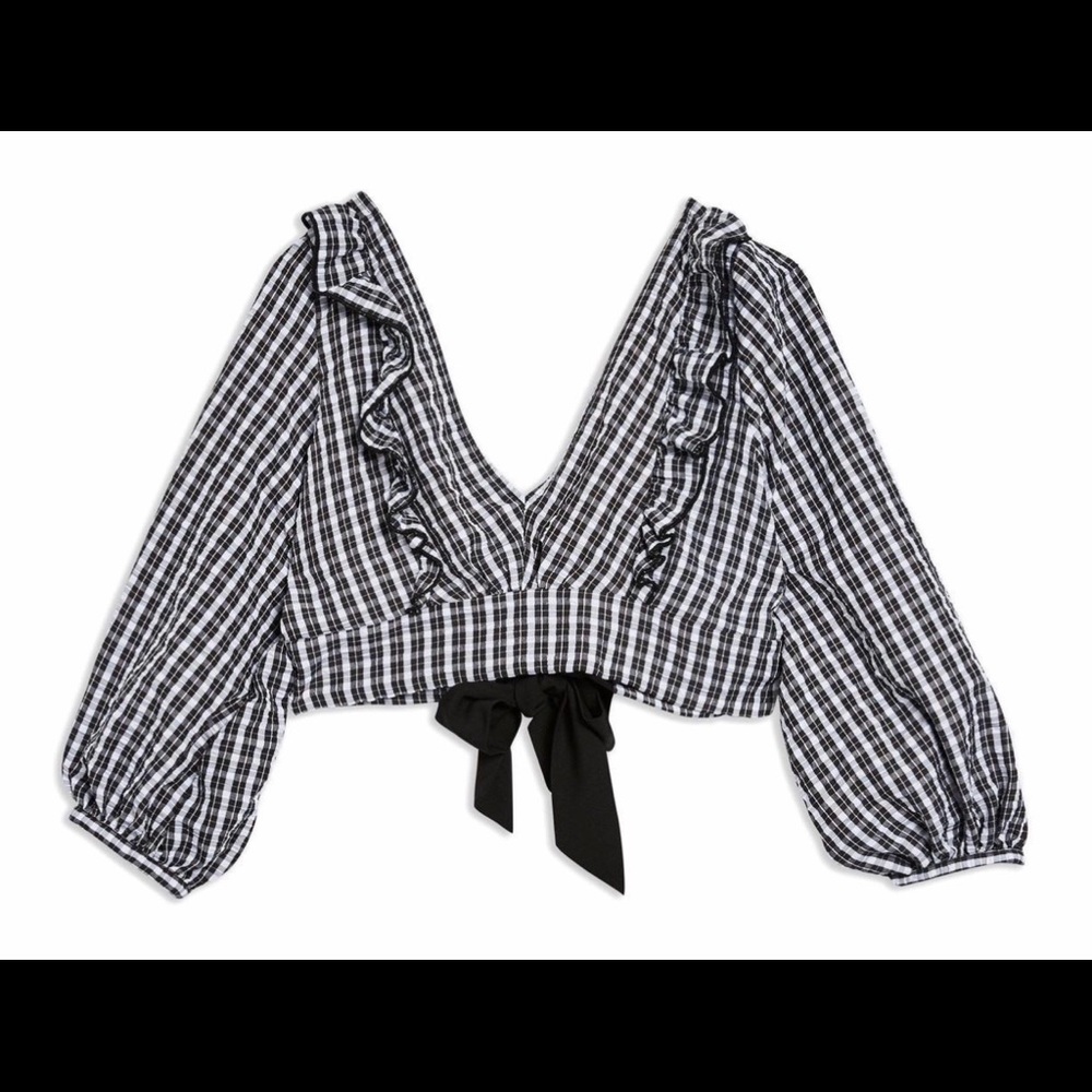 Top shop cropped long sleeve top